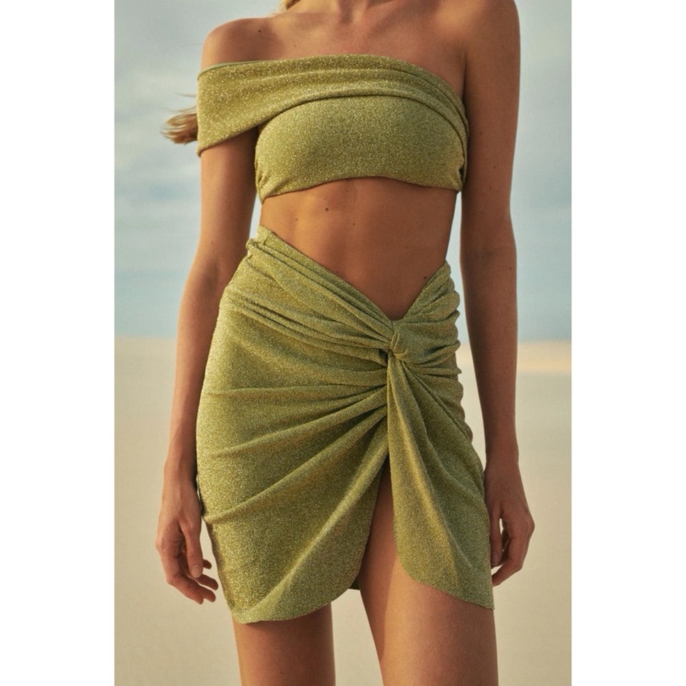 Baobab Metallic Asymmetrical Bikini Top Size Small NWT - Picture 2 of 7